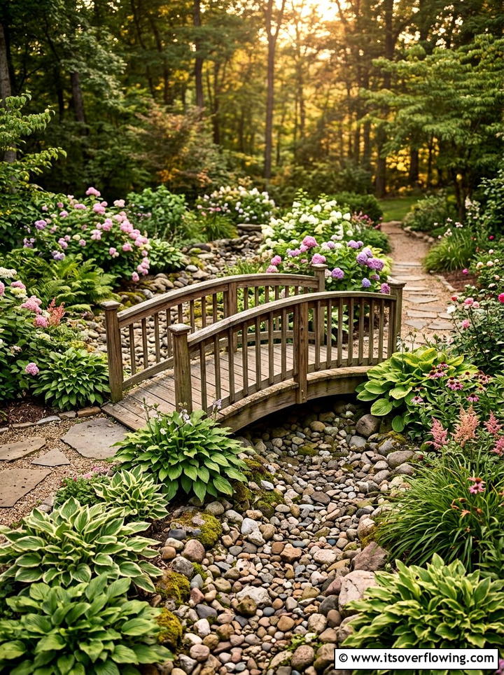 Dry Creek Bed Bridge - 25 creative garden ideas with dry creek beds