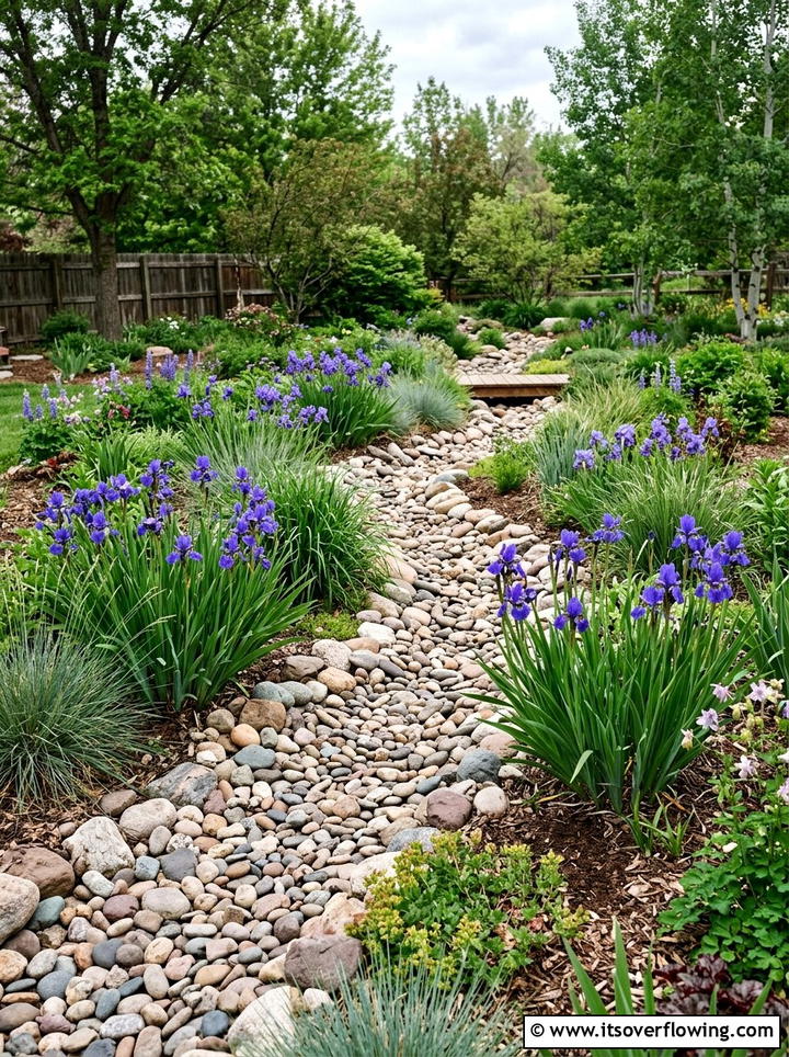 Dry Creek Bed With Flowers - 25 backyard ideas with flower garden