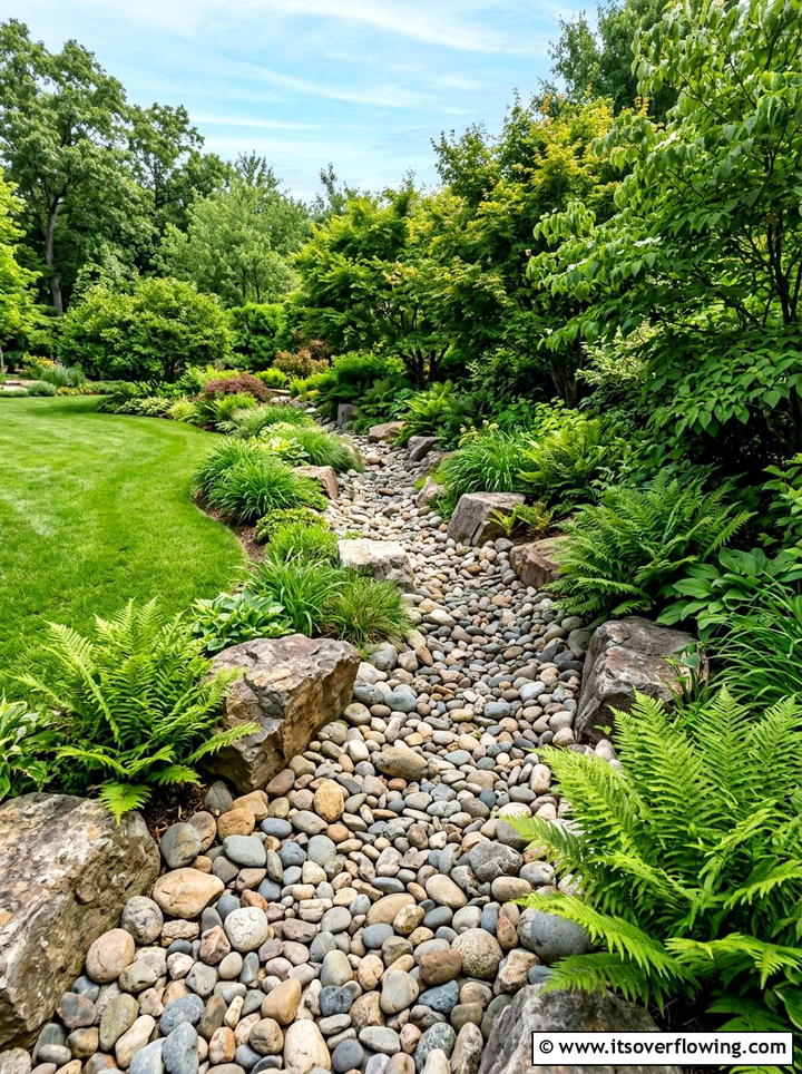 Dry Creek Bed With River Rock - 25 backyard ideas with dry creek bed