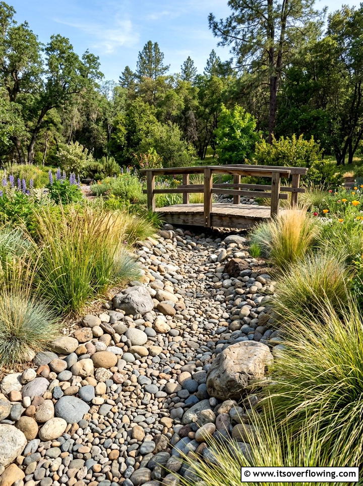 Dry Creek Bed - 25 backyard ideas for sloped yards