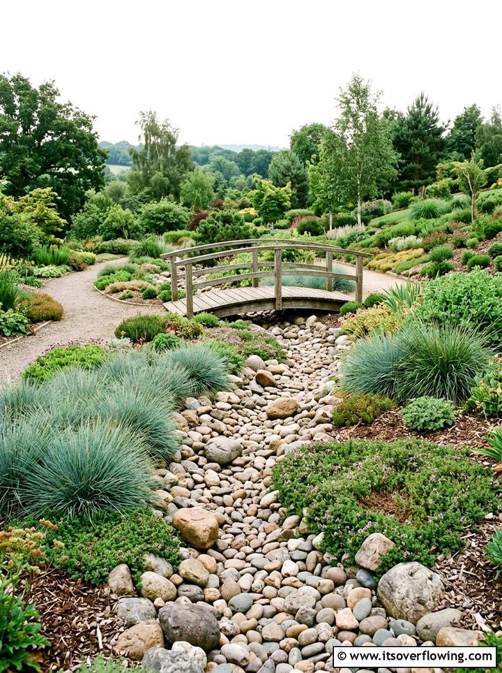 Dry River Bed Landscape - 25 garden design ideas with drought tolerant plants