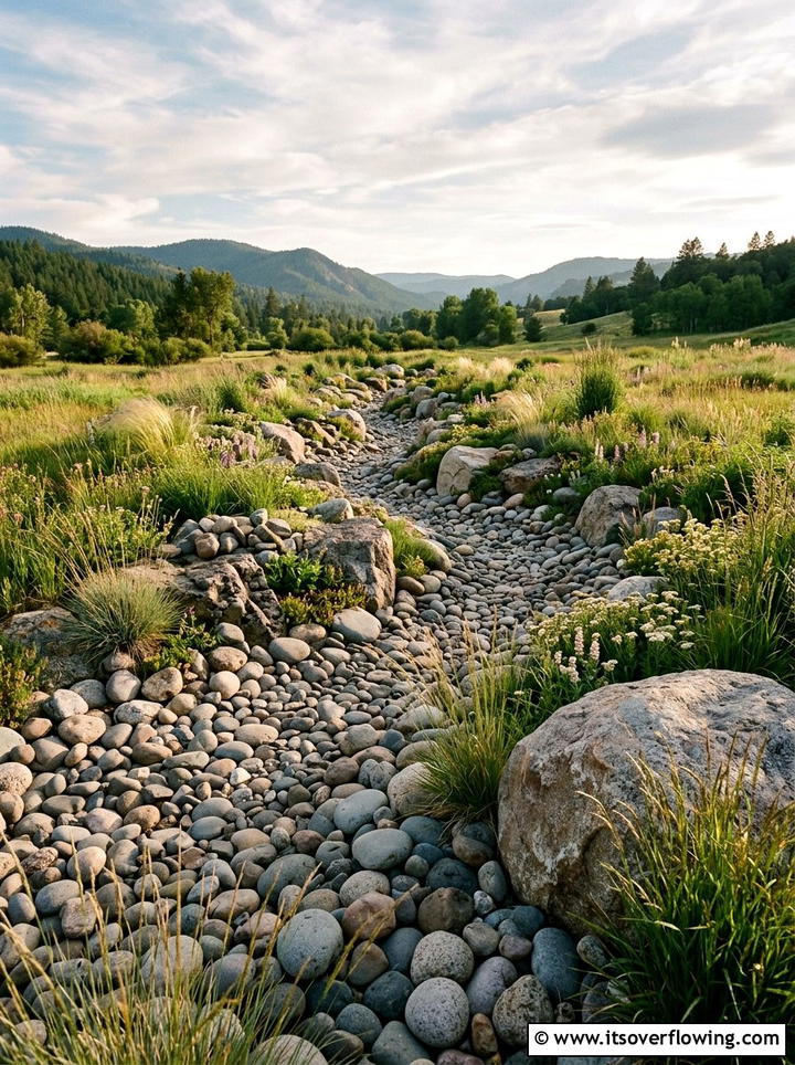 Dry Riverbed Meadow - 25 garden design ideas with meadows