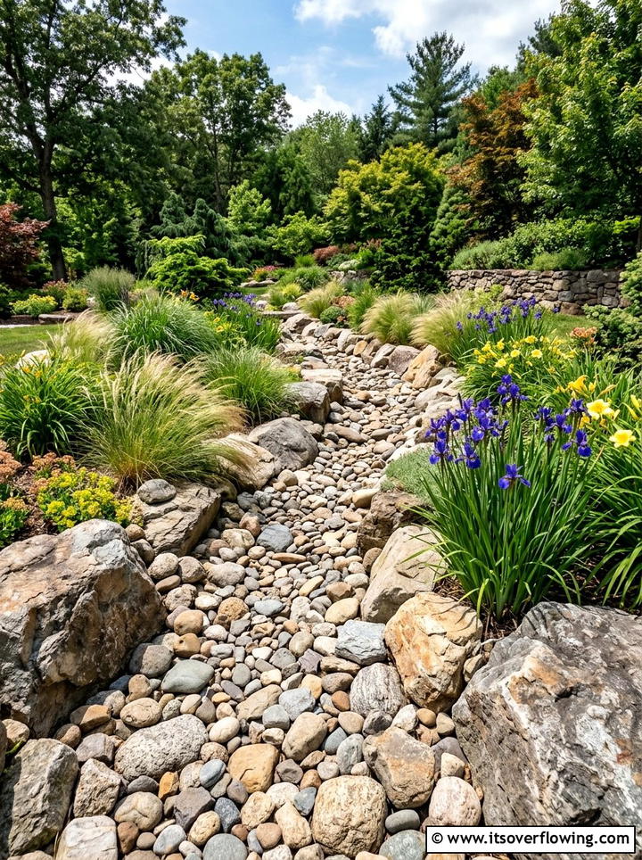 Dry Stream Bed - 25 backyard ideas with japanese garden