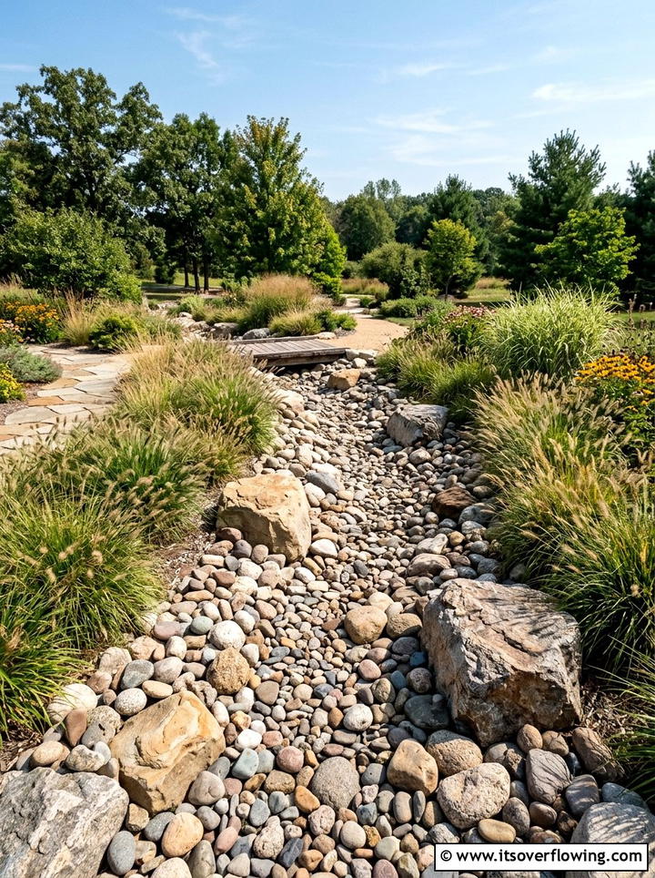 Dry creek bed - 25 garden ideas for rainy climate