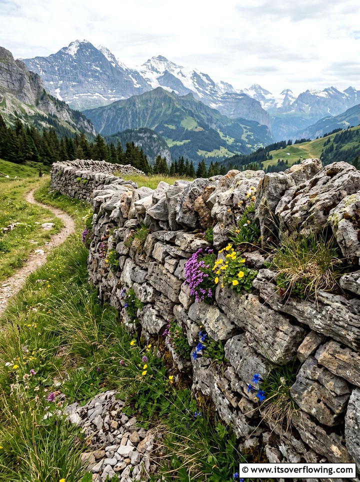 Dry stack stone wall - 25 garden design ideas with retaining walls