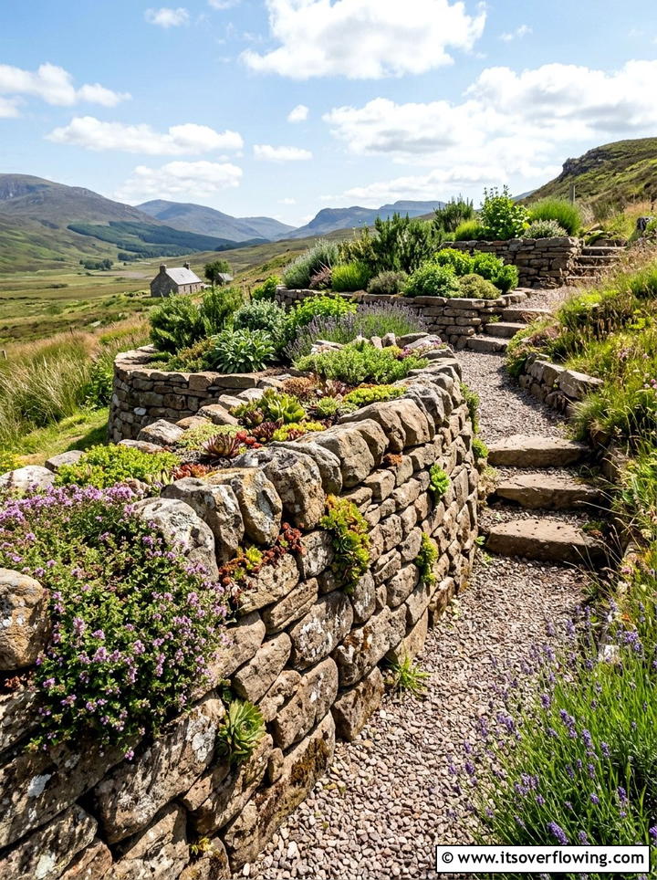 Dry stone wall herb garden - 25 creative garden ideas with medicinal herbs