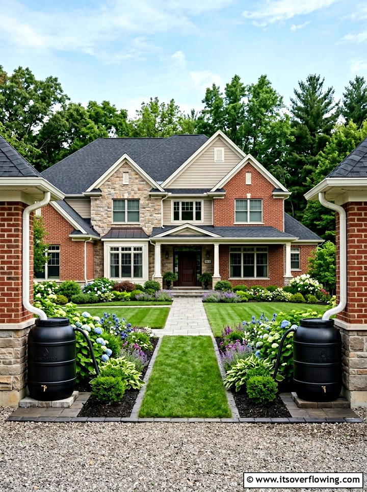Dual Rain Barrel Setup For Large Roof - 25 backyard ideas with rain barrel setup