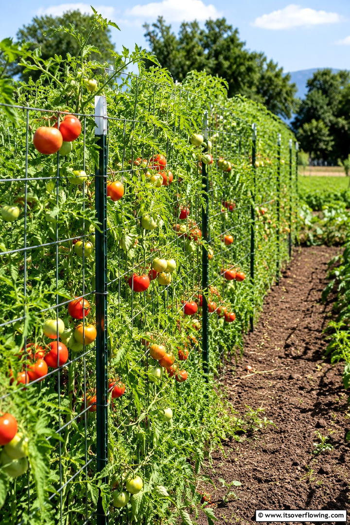 Dual Sided Trellis Fence - 30 Tomato Trellis Ideas for Healthy & Space-Saving Gardens