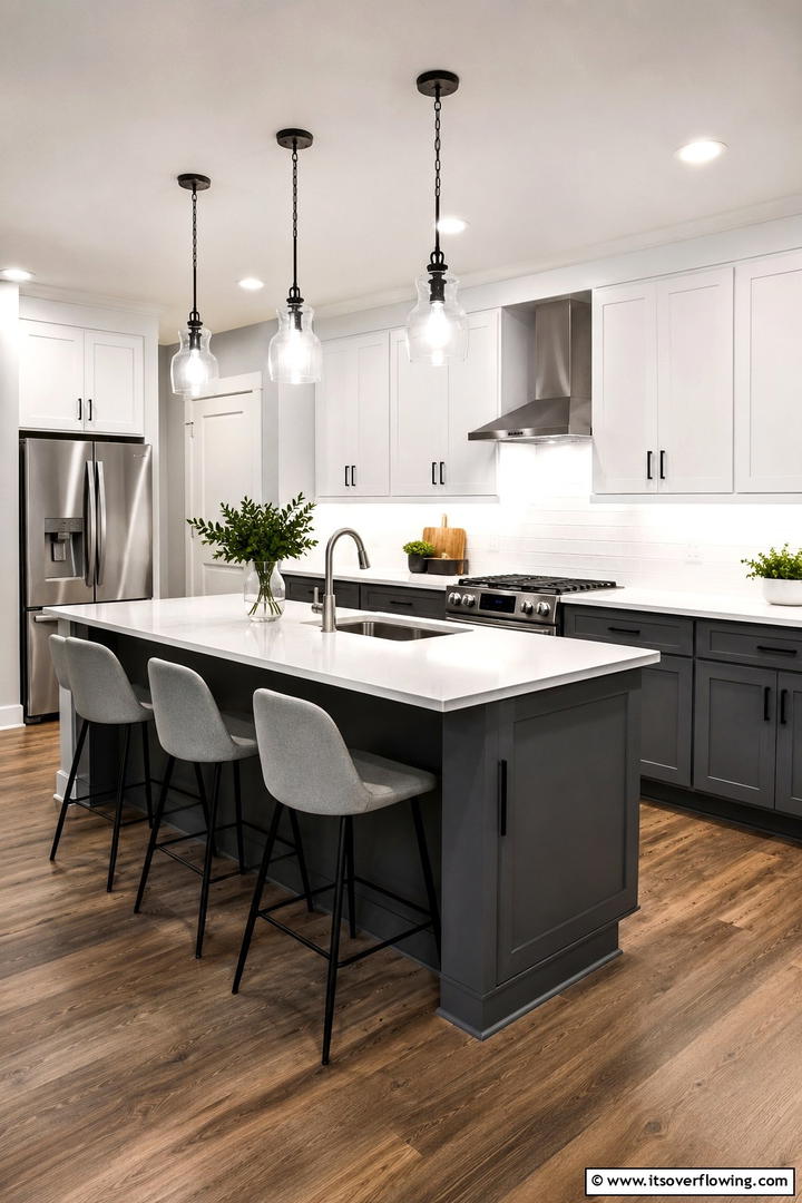 Dual Tone White and Gray Palette - 30 Small White Kitchen Ideas for Bright, Airy Spaces