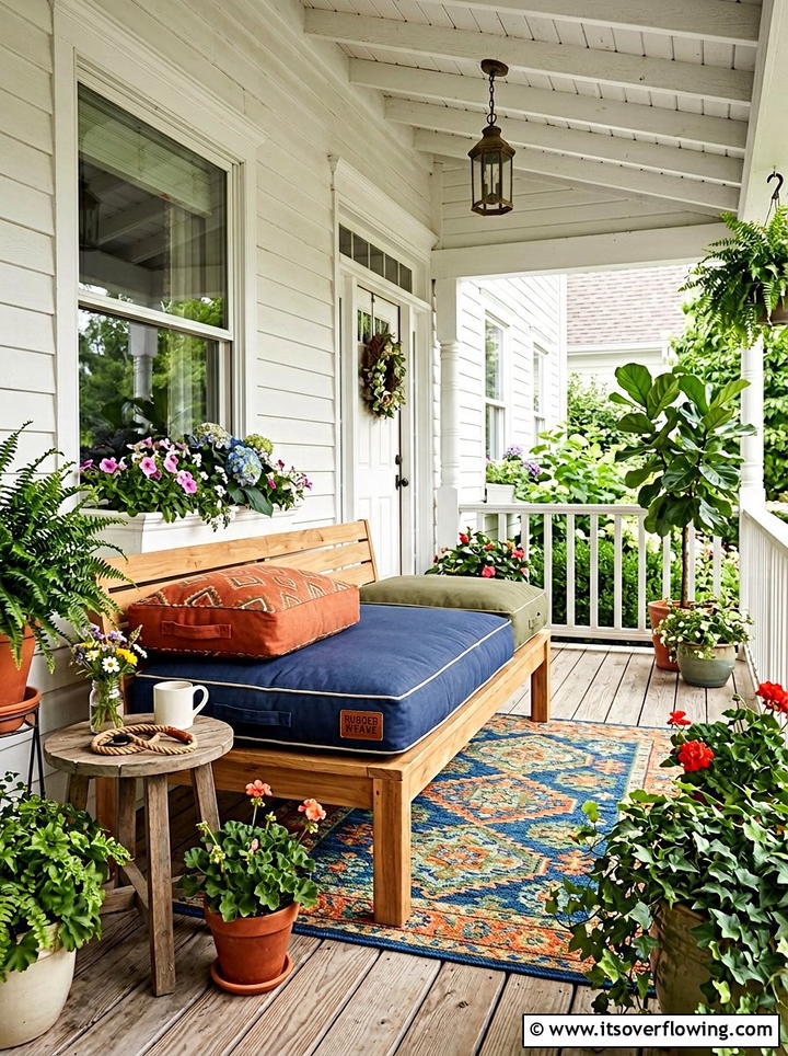 Durable Outdoor Dog Cushions - 25 front porch ideas with dog friendly setup