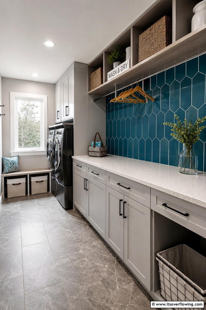 Durable Workstation Areas - 30 Mudroom Laundry Room Combo Ideas for Efficient Spaces