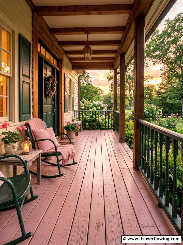 Dusty Pink Porch Floor - 25 front porch ideas with painted floor
