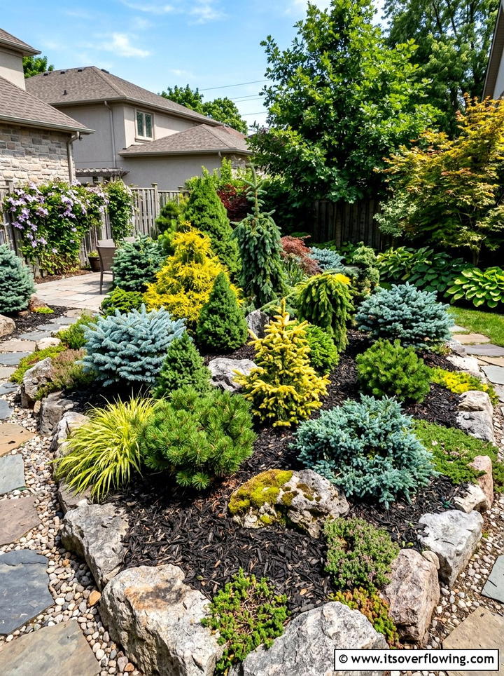 Dwarf Conifer Garden - 25 garden ideas with evergreens