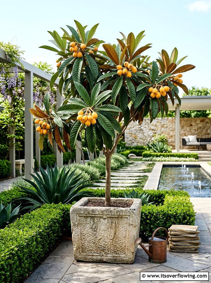 Dwarf Loquat Tree - 25 creative garden ideas with patio fruit trees