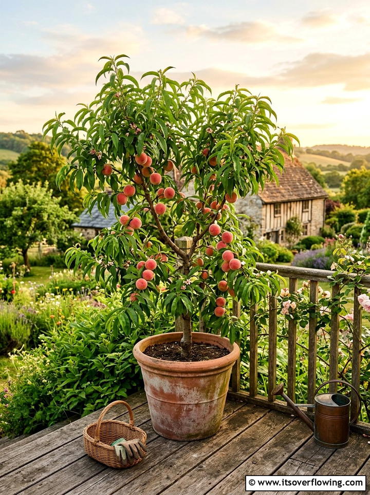 Dwarf Peach Tree - 25 creative garden ideas with patio fruit trees