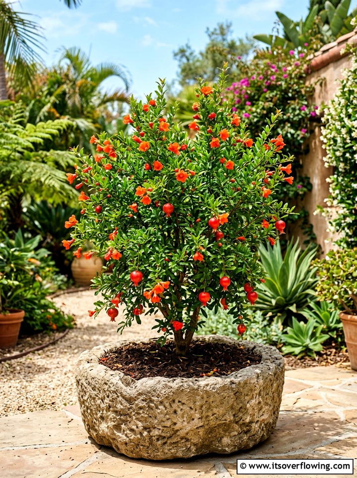 Dwarf Pomegranate Tree - 25 creative garden ideas with patio fruit trees