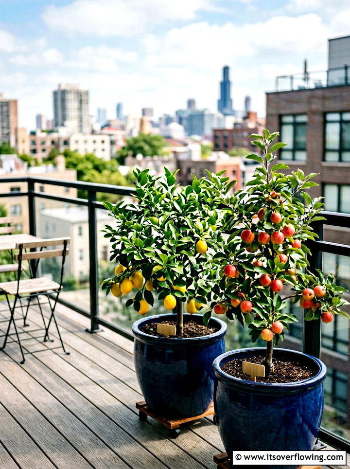 Dwarf fruit trees in pots - 25 garden ideas for rental homes