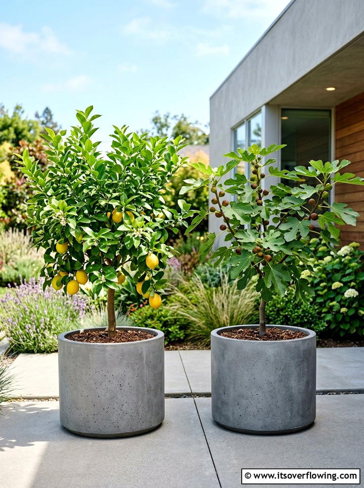 Dwarf fruit trees in pots - 25 garden design ideas with edible plants