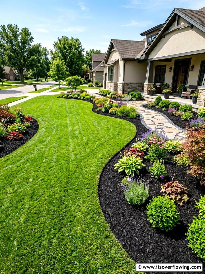 Dyed Mulch Edging - 25 garden ideas with mulch
