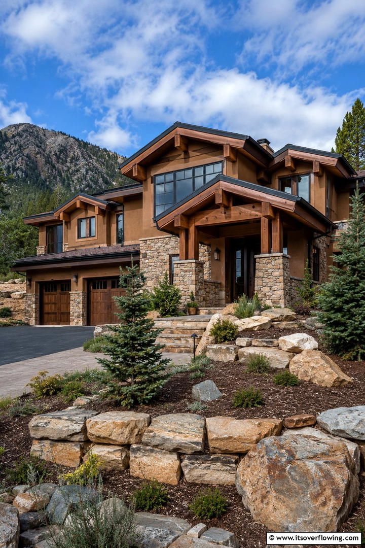 Earthy Brown Stability - 30 Stucco Color Ideas for Modern and Timeless Home Exteriors