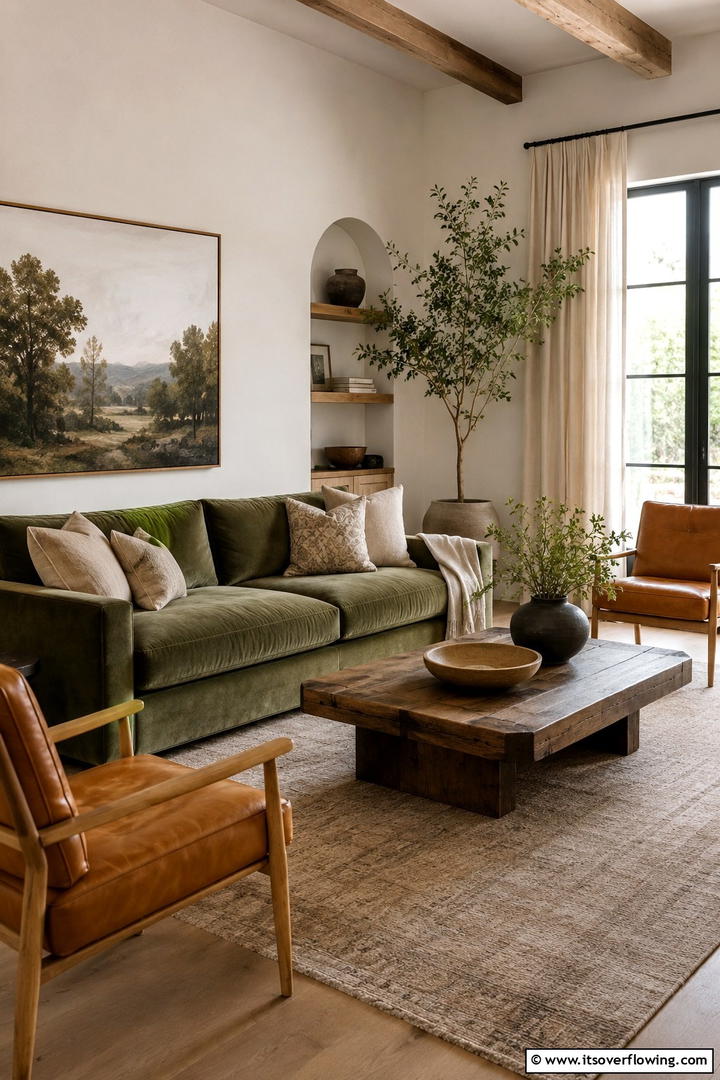 Earthy Color Palette Harmony - 30 Rustic Interior Design Ideas for Cozy Living Spaces