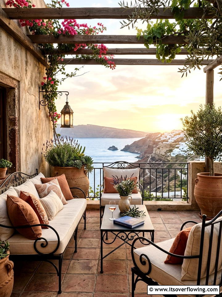 Earthy terracotta and burnt orange porch accents - 25 front porch decor ideas with pillows