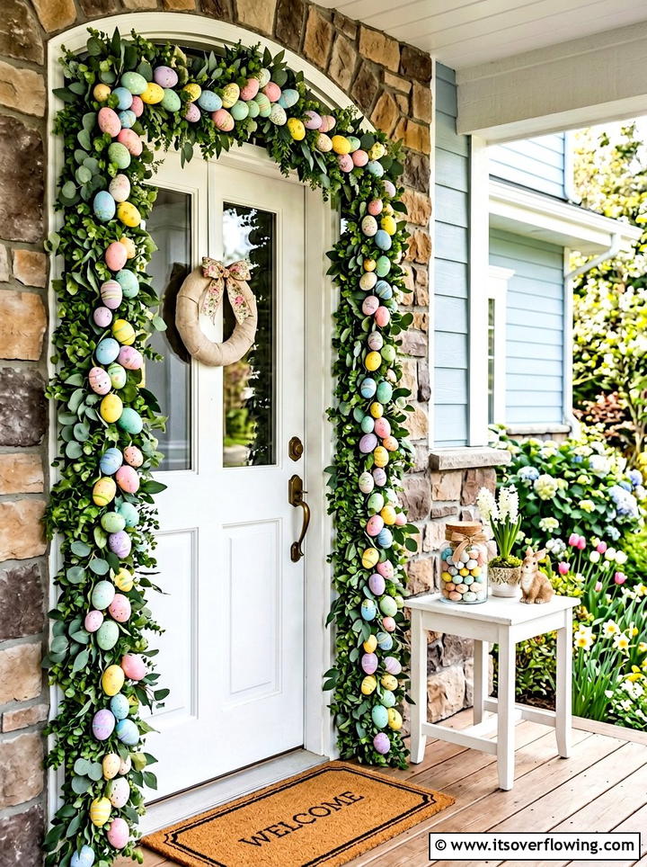 Easter Egg Garland For Door - 25 front porch decor ideas for easter