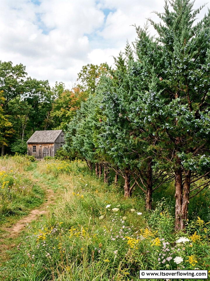 Eastern Red Cedar Border - 25 backyard ideas with privacy trees