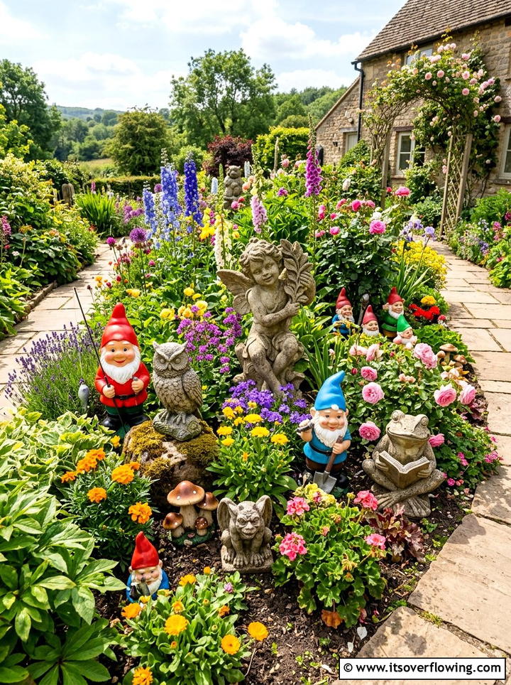Eclectic Garden Statues - 25 garden ideas for maximalist style