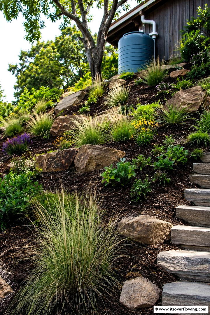 Eco Conscious Sustainable Slope Garden - 30 Sloped Garden Ideas to Transform Challenging Yards