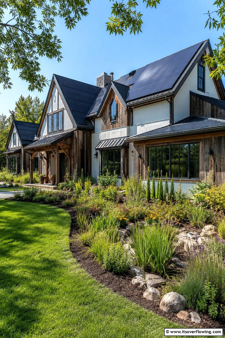 Eco Friendly Features - 30 Modern Tudor Exterior Ideas for Timeless Curb Appeal