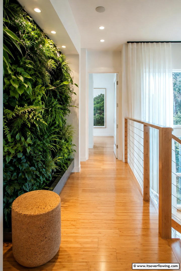 Eco Friendly Green Landing - 30 Stair Landing Ideas to Maximize Functional Spaces