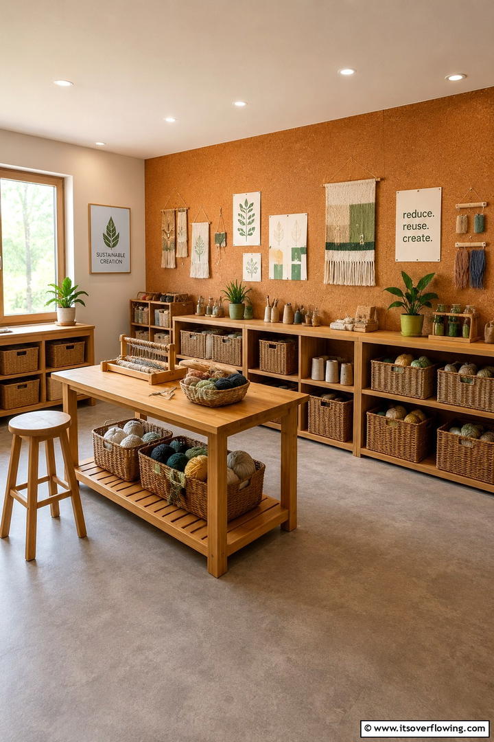 Eco Friendly Materials Integration - 30 Small Craft Room Ideas for Organized Creative Spaces