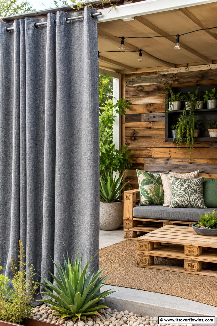 Eco Friendly Recycled Materials - 30 Patio Curtain Ideas to Enhance Outdoor Privacy & Style