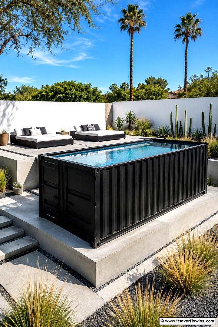 Eco Friendly Retreat - 30 Shipping Container Pool Ideas for Modern Backyards