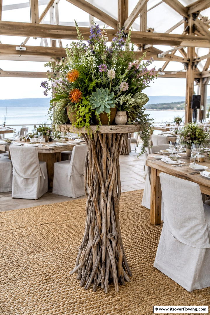 Eco Friendly Rustic Charm - 30 Tall Wedding Centerpiece Ideas for Elegant Table Displays