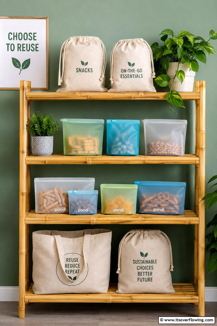 Eco friendly Snack Reusables - 30 Snack Storage Ideas for Organized Kitchen Pantries