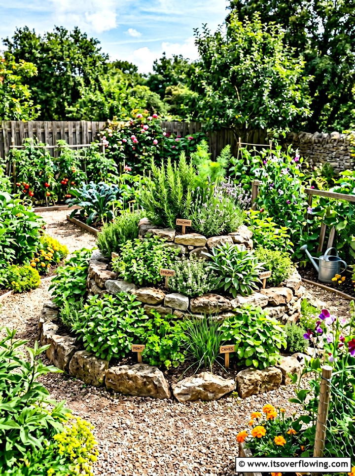 Edible Herb Spiral - 25 creative garden ideas with spiral herb beds