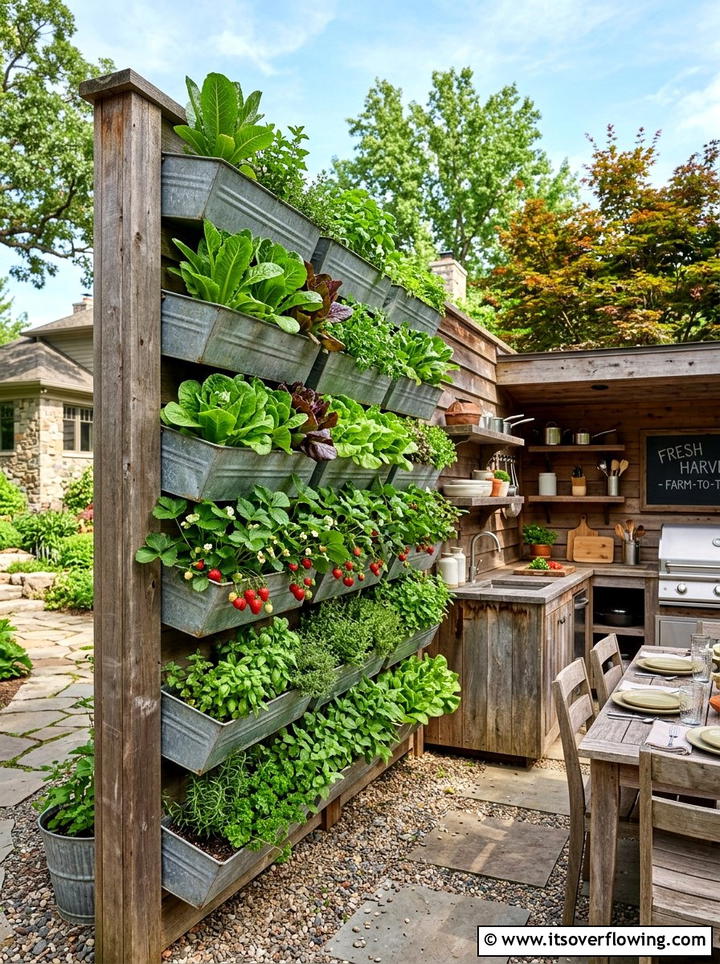 Edible Vertical Garden - 25 backyard ideas with living wall