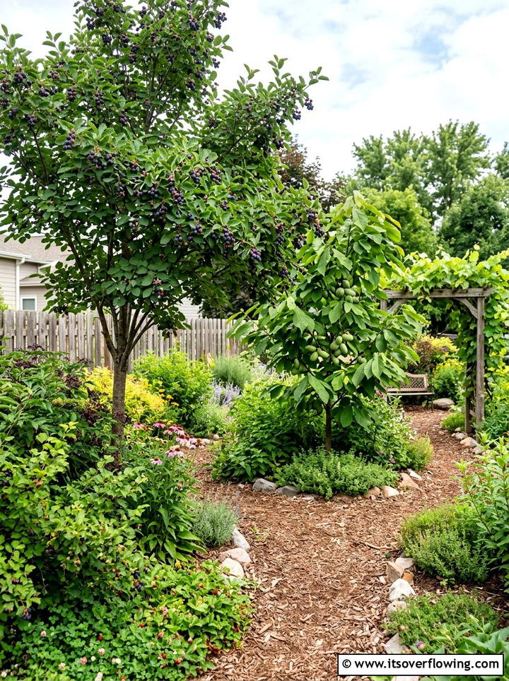Edible backyard with native fruit trees - 25 backyard ideas with native plants
