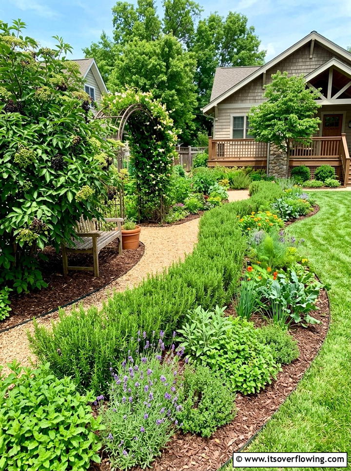 Edible landscape herb garden - 25 creative garden ideas with medicinal herbs