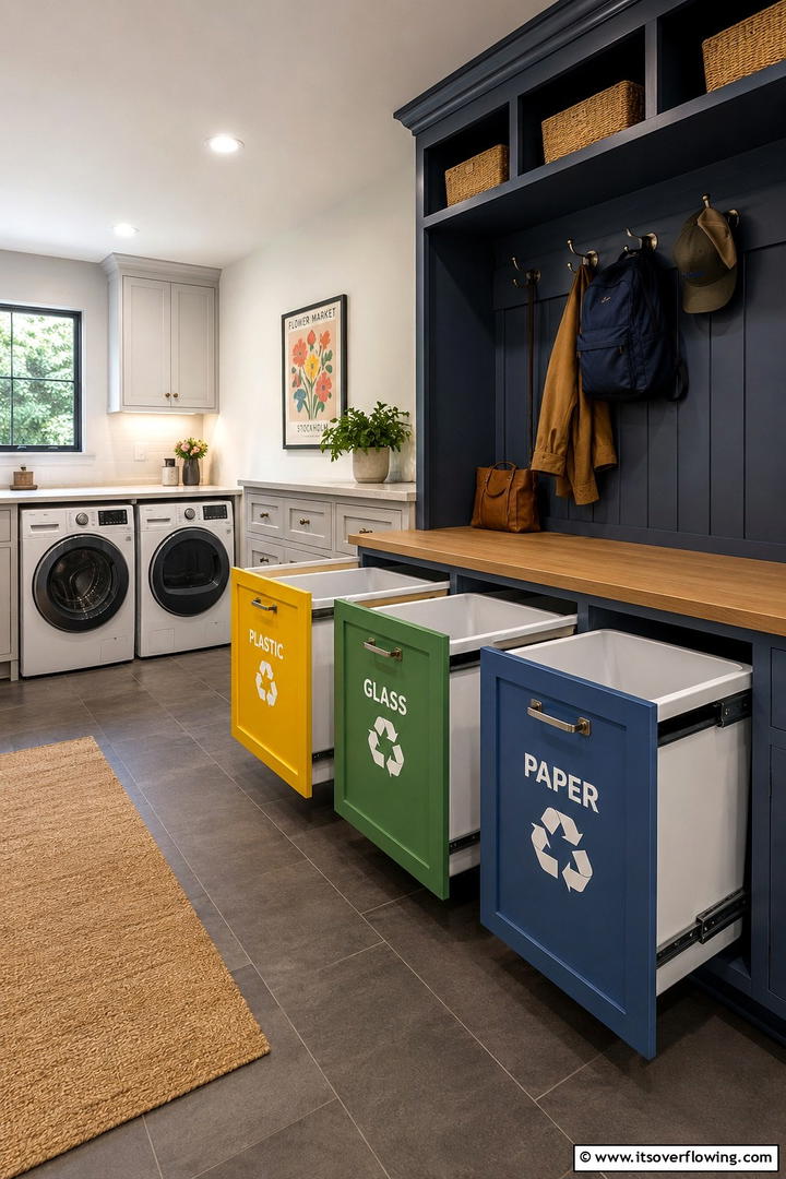 Efficient Recycling Centers - 30 Mudroom Laundry Room Combo Ideas for Efficient Spaces
