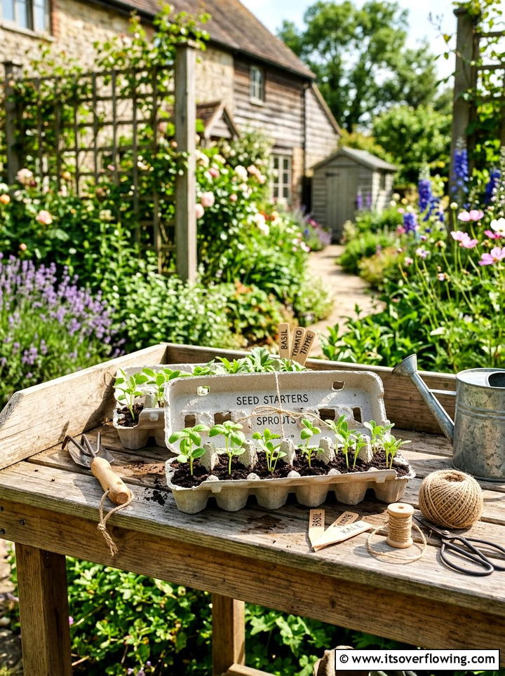 Egg Carton Seed Starter - 25 recycled garden ideas with seed starting trays