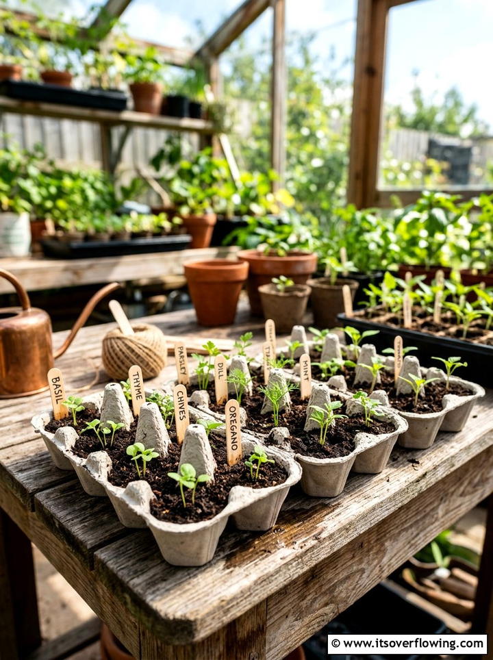 Egg Carton Seed Starting Kit - 25 recycled garden ideas for kids