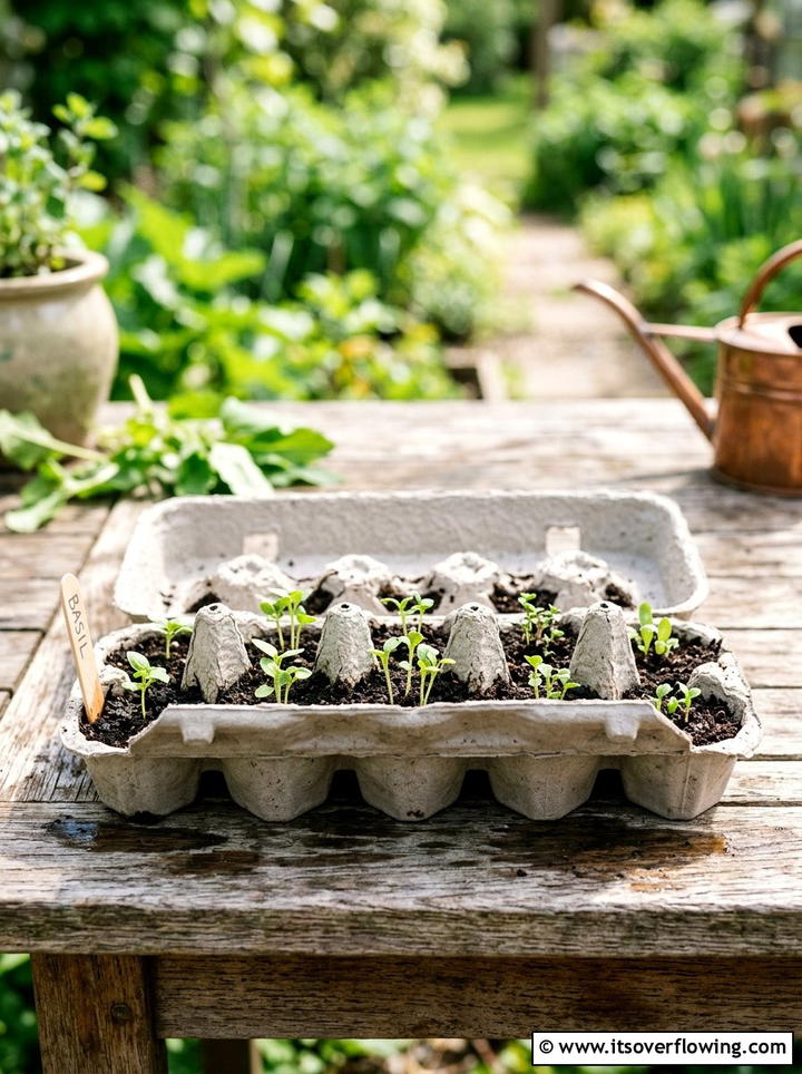 Egg carton seed starter - 25 recycled garden ideas for teachers