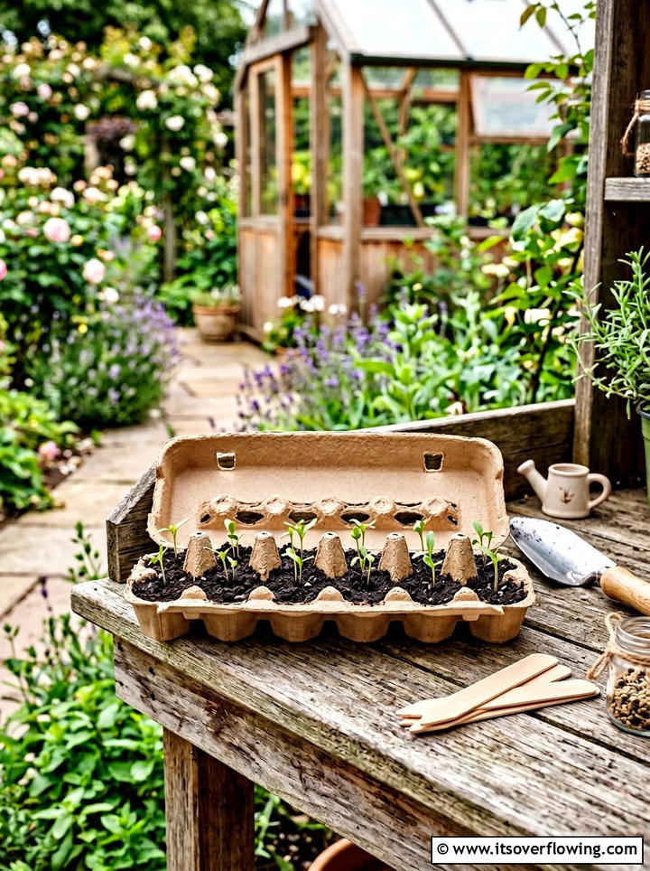 Egg carton seed tray - 25 recycled garden ideas for school projects