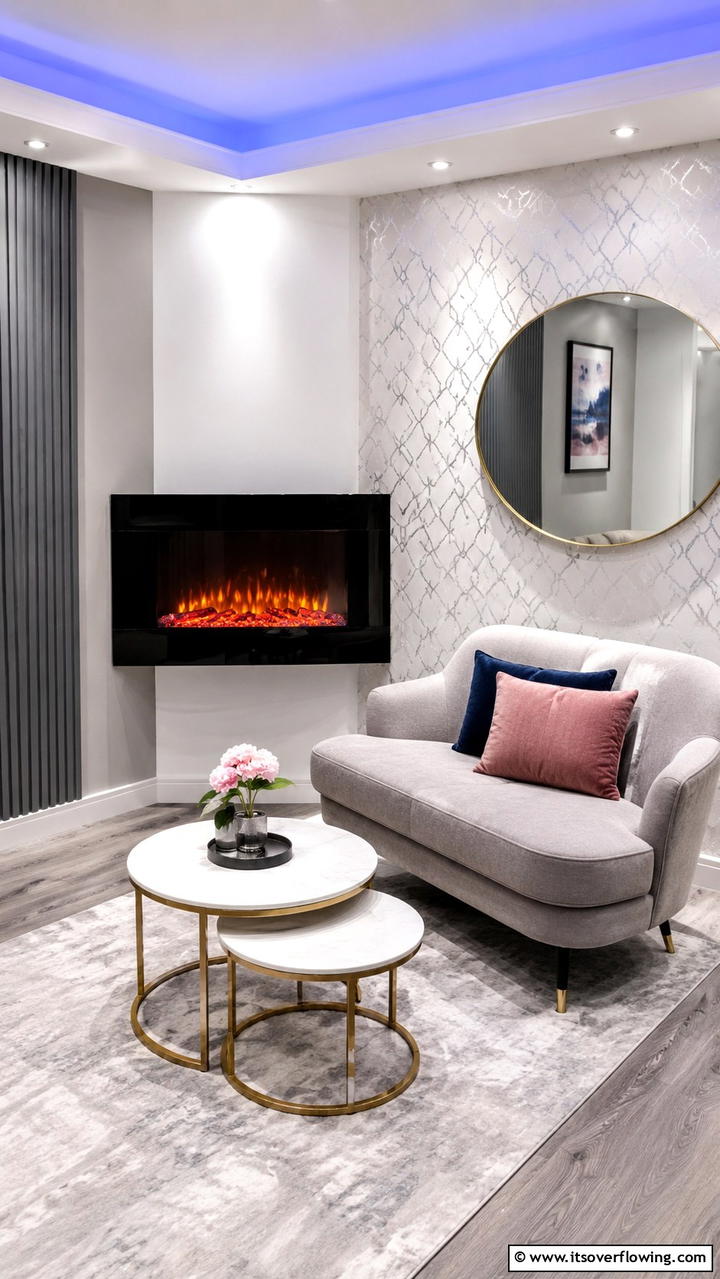 Electric Corner Fireplace for Compact Spaces - 25 Cozy Corner Fireplace Ideas for Your Home