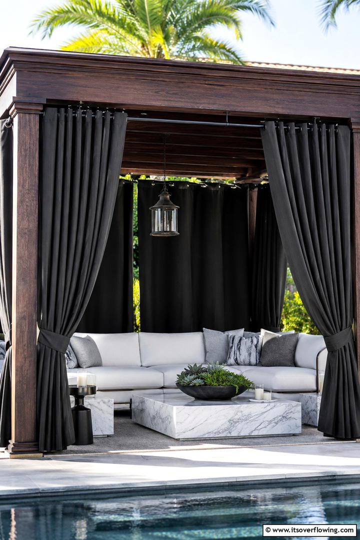 Elegant Blackout Curtains - 30 Patio Curtain Ideas to Enhance Outdoor Privacy & Style