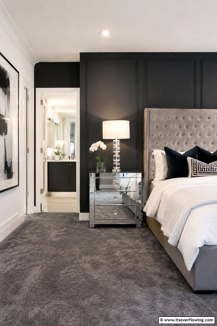 Elegant Mirrored Nightstand - 30 Nightstand Decor Ideas to Enhance Your Bedroom Style