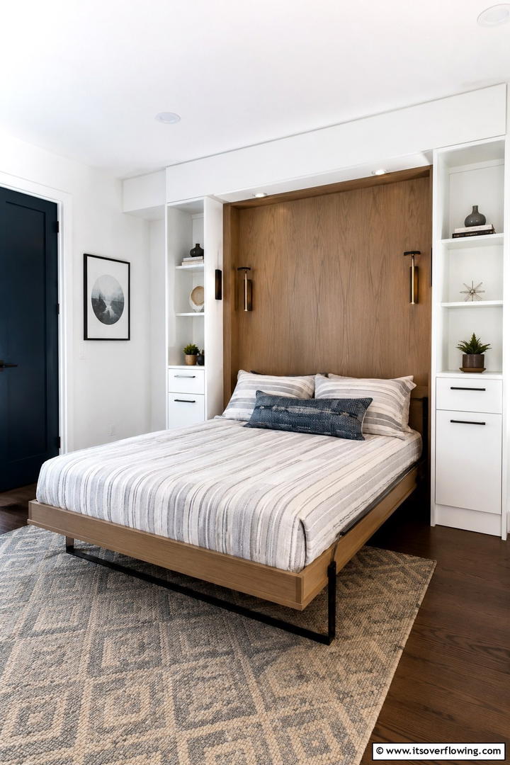 Elegant Murphy Bed Solutions - 30 Space-Saving Small Guest Bedroom Ideas for Cozy Comfort